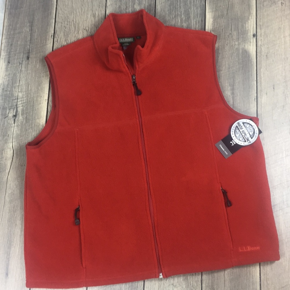 LL Bean Fleece Orange Vest- NWT Size XXL